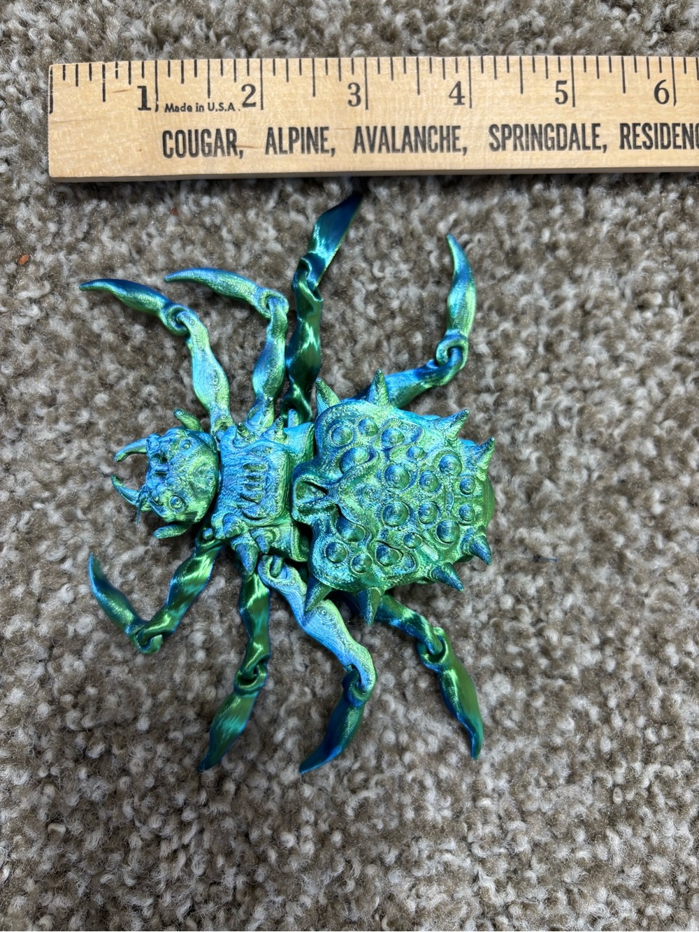 Handcrafted Green-Blue Decorative Crab Accent - Home Accents